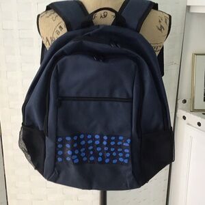Classic Navy Backpack with Blue Dot Accent - Men's Carry Back Pack